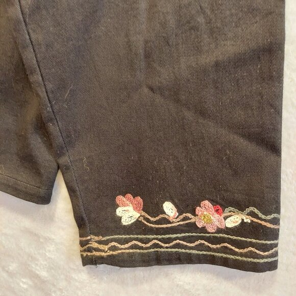 New Identity Jacket Womens M Black Floral Embroidery Artsy Art T Wear Boho retro - Picture 10 of 10